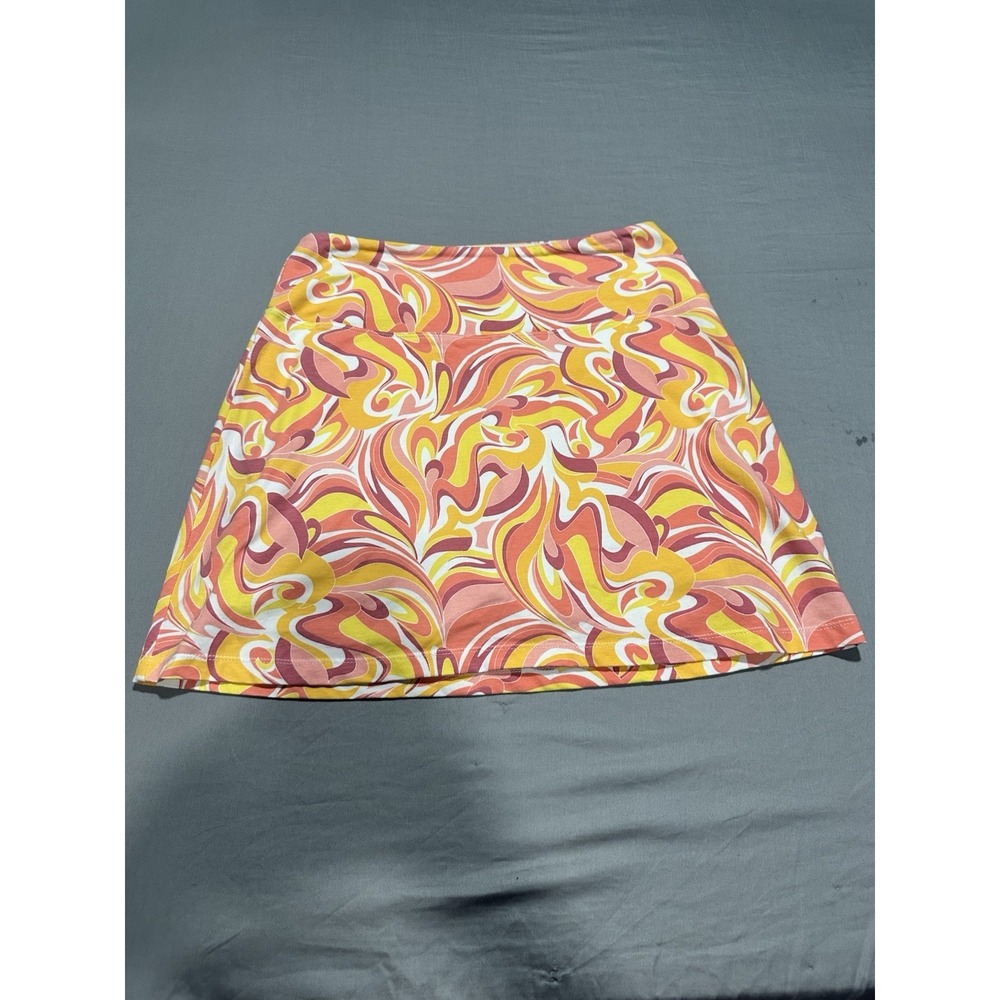 Slender Shapes Orange Swirl‎ Pattern Skort/Skirt M